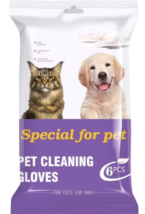Pet Cleaning Deodorizing Bathing Wipes – Hypoallergenic Grooming Gloves for Dogs & Cats