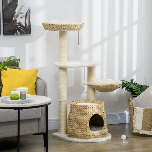 PawHut 47" Cat Tree – Kitty Activity Center with Climbing Tower
