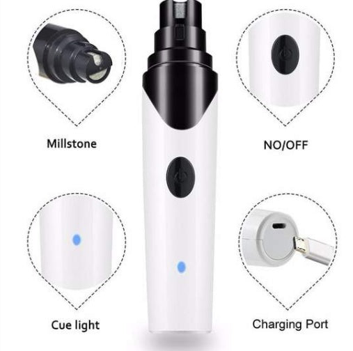 Electric Nail Grinder for Dogs & Cats – Low Noise Pencil-Shaped Pet Nail File with USB Charging