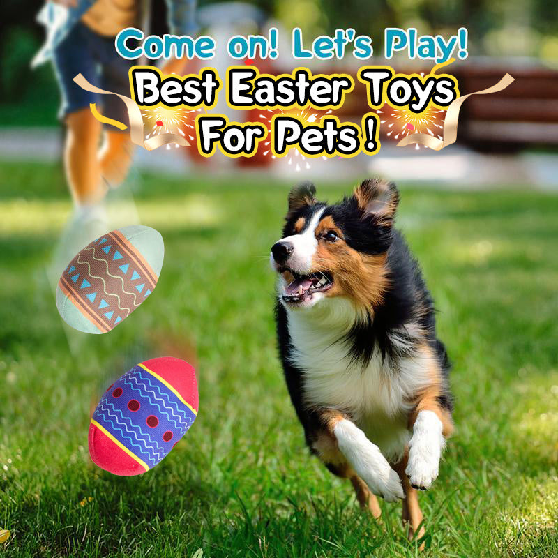 Easter Egg Toys for Pets – Green & Red Interactive Dog Toy