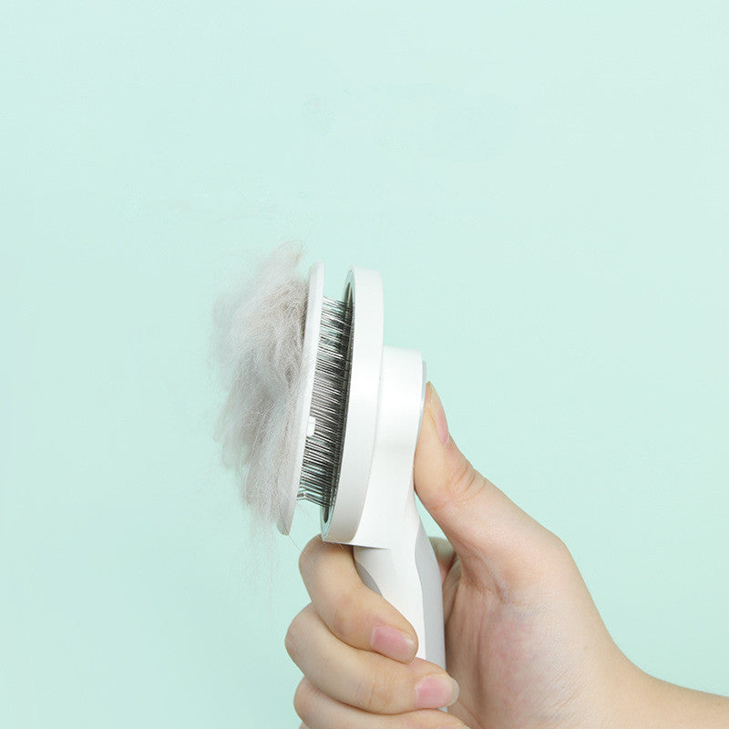 Round Handle Pet Comb – Ergonomic Detangling & Shedding Tool for Cats and Dogs