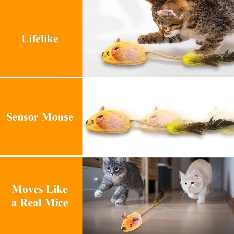 Interactive LED Cat Mouse Toy – USB Rechargeable Motion & Light Toy for Indoor Cats