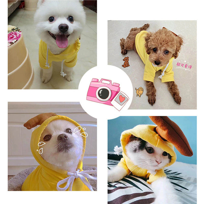 Techniwoof™ Cute Fruit Dog Hoodie – Warm Winter Fleece Costume for Small Dogs