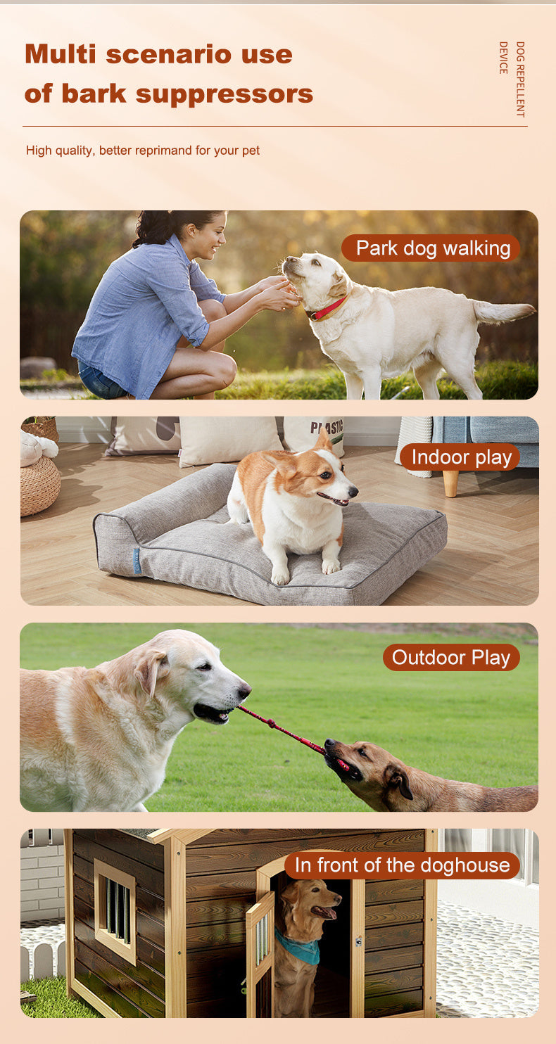 Rechargeable Dual-Speaker Ultrasonic Anti-Bark Device – Indoor & Outdoor Dog Bark Controller