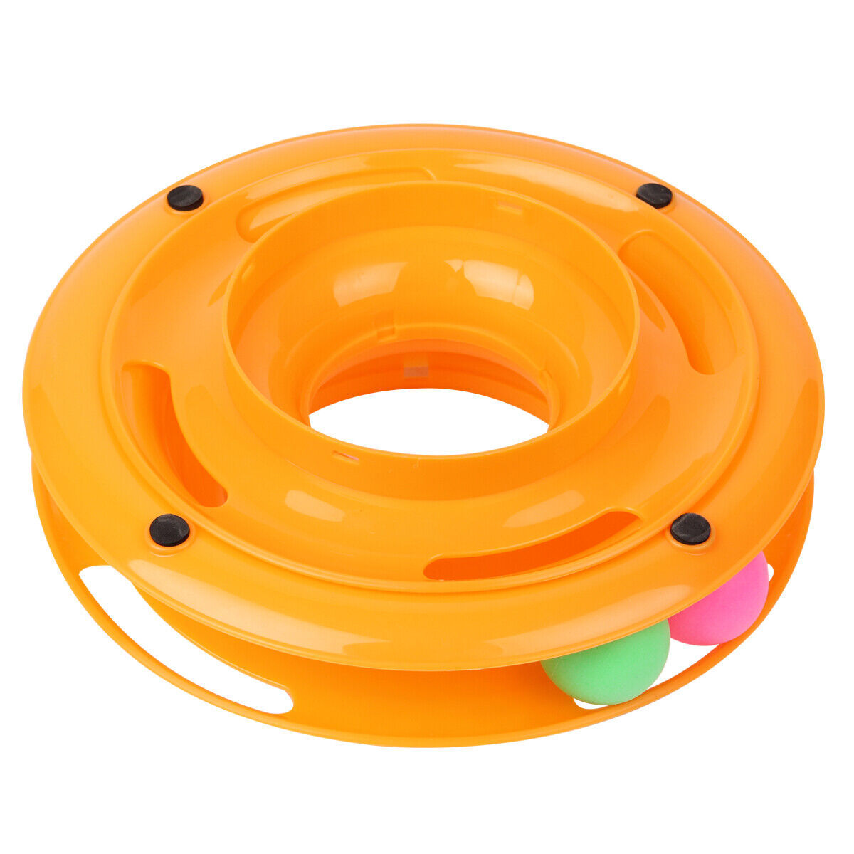 Cat Ball Tower Toy – Multi-Level Interactive Disk for Chasing & Swatting Play