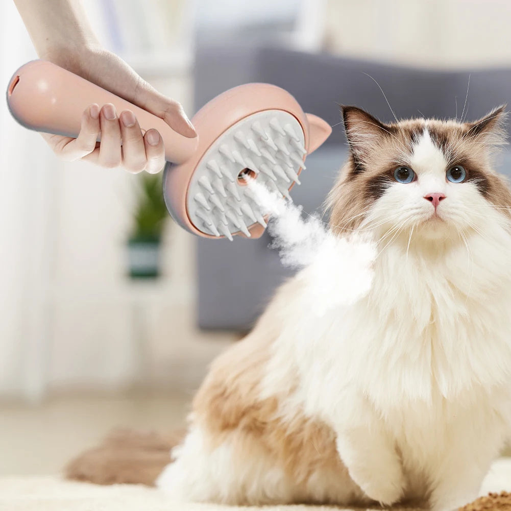 Multifunctional Pet Hair Brush with Mist – Anti-Static Grooming for Cats & Dogs