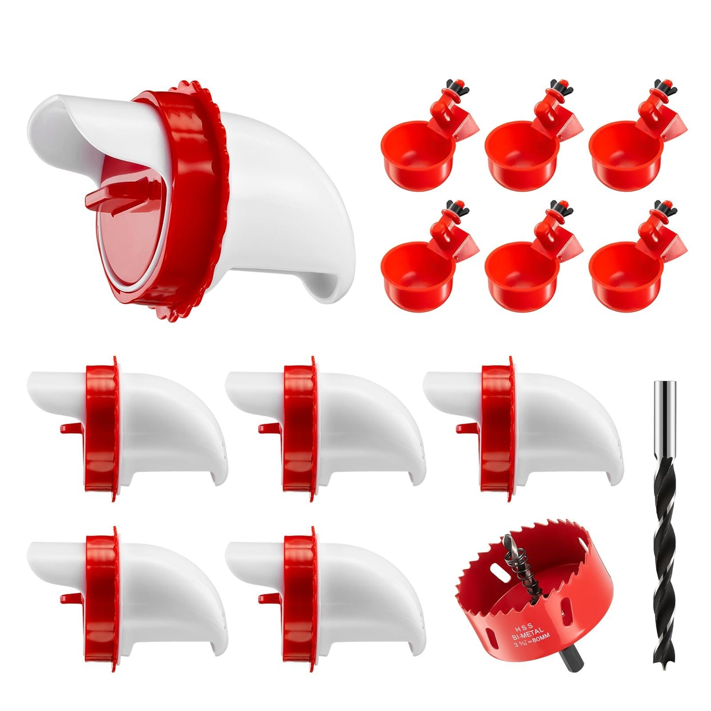 iFurffy Automatic Chicken Water Cups & Feeder Set – DIY Poultry Hydration & Feeding Kit