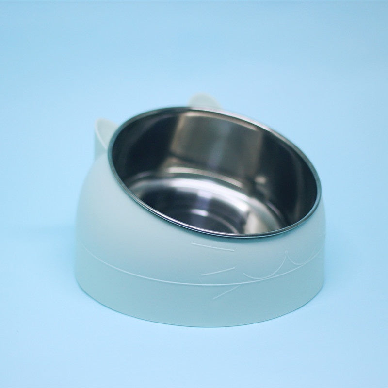 Stainless Steel Tilted Double Pet Bowl with Cervical Spine Protection