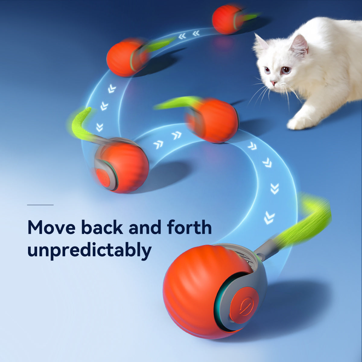 2025 Smart Cat Ball Toy – Type-C Rechargeable Auto-Rolling LED Ball