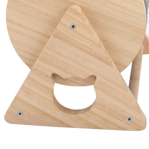 Wooden Cat Scratch Post – 360° Rotating Cat Scratching Barrel