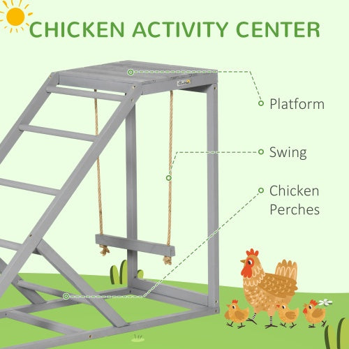 Swing Set with Chicken Perch and Hen Ladder – Poultry Playground Toy