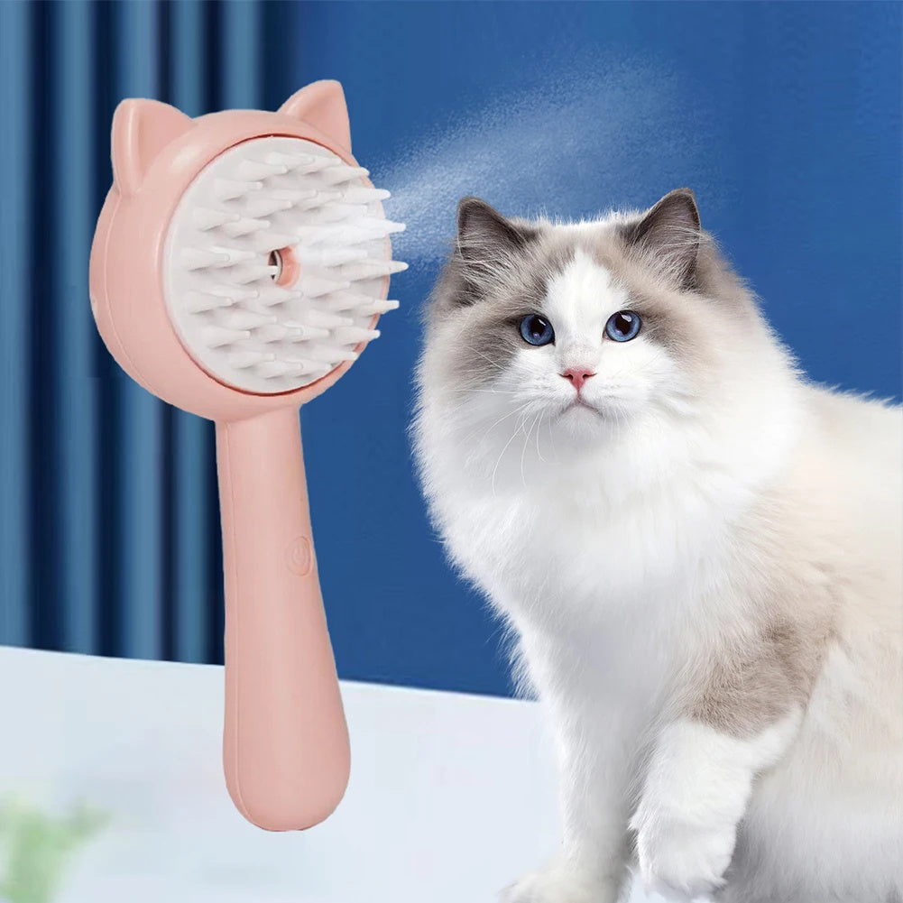 Multifunctional Pet Hair Brush with Mist – Anti-Static Grooming for Cats & Dogs