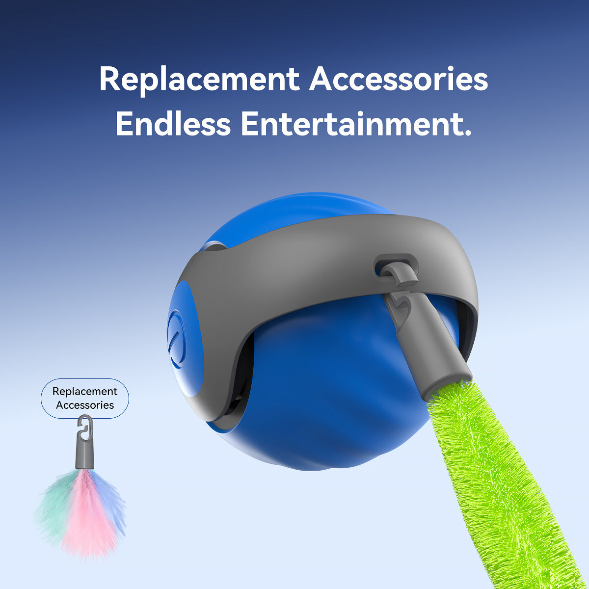 2025 Smart Cat Ball Toy – Type-C Rechargeable Auto-Rolling LED Ball