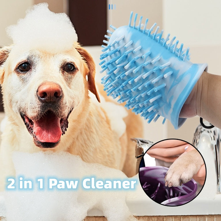 2-in-1 Dog Paw Cleaner Cup – Soft Silicone Bristle Brush for Easy Foot Washing