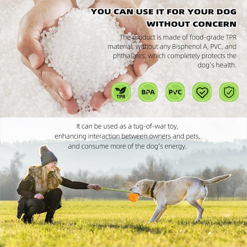 PROKE1 Dog Rope Fetch Toy – Pumpkin-Shaped Tug & Chew Toy for Medium and Large Dogs