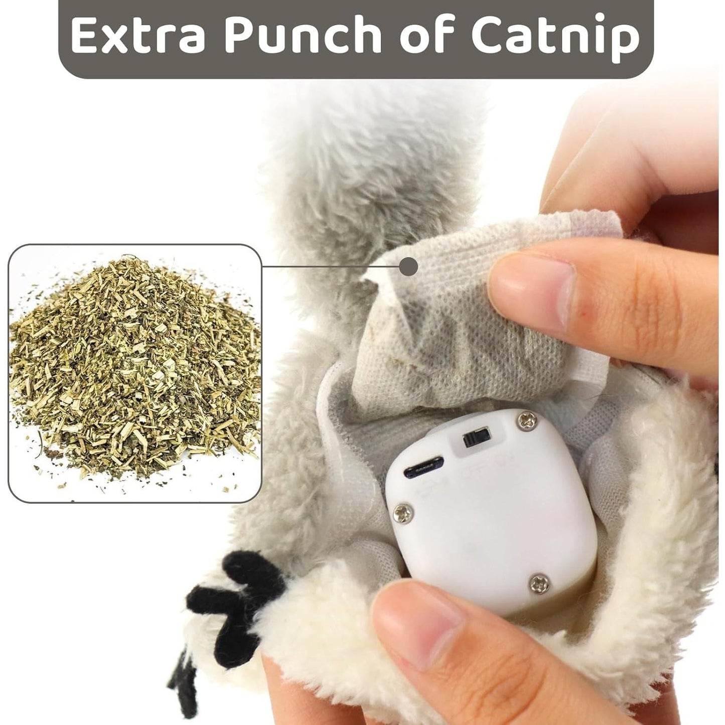 Organic Catnip Cat Toy – Flapping Squirrel Plush for Indoor Cats