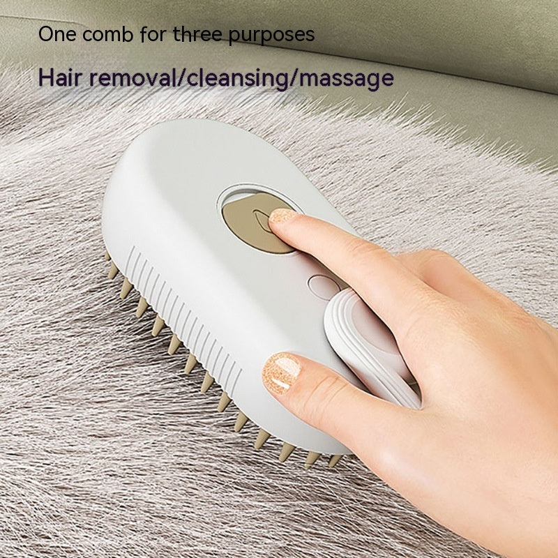 Electric Steam Pet Brush for Dogs & Cats & 3-in-1 Dematting, Grooming & Cleaning