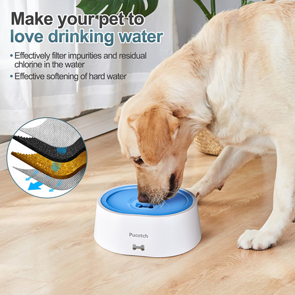 2L Pet Water Fountain Bowl with Splash-Proof Design – Auto-Refill Drinking Basin for Dogs & Cats