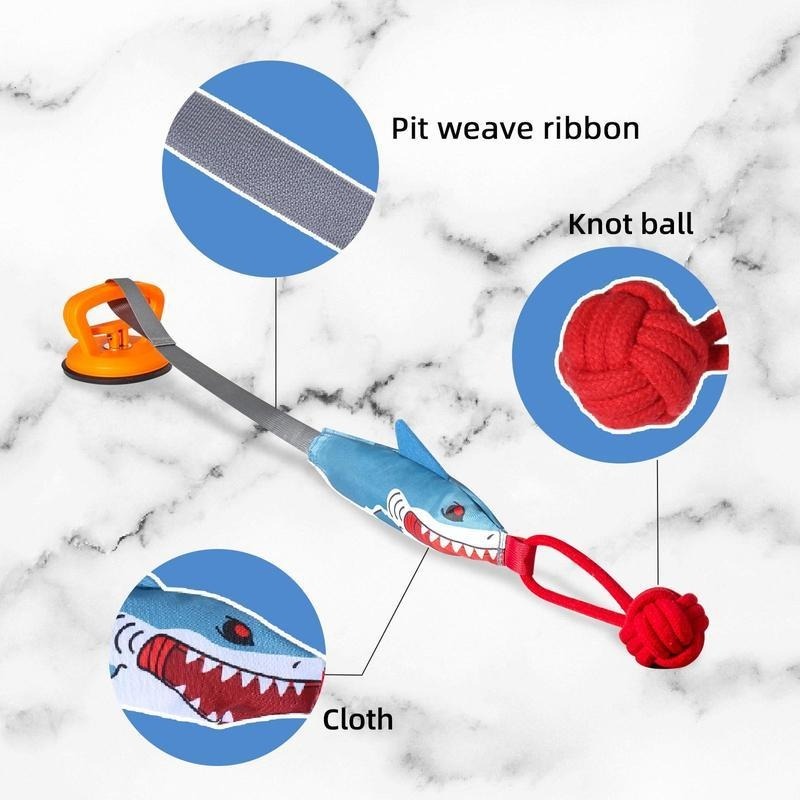 PROKE1 Shark-Shaped Pet Toy – Interactive Twine Tug Ball Dog Toy