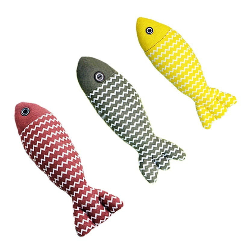 Pet Mint Fish Toy – Built-in Catnip (Random Colour 3-Pack)
