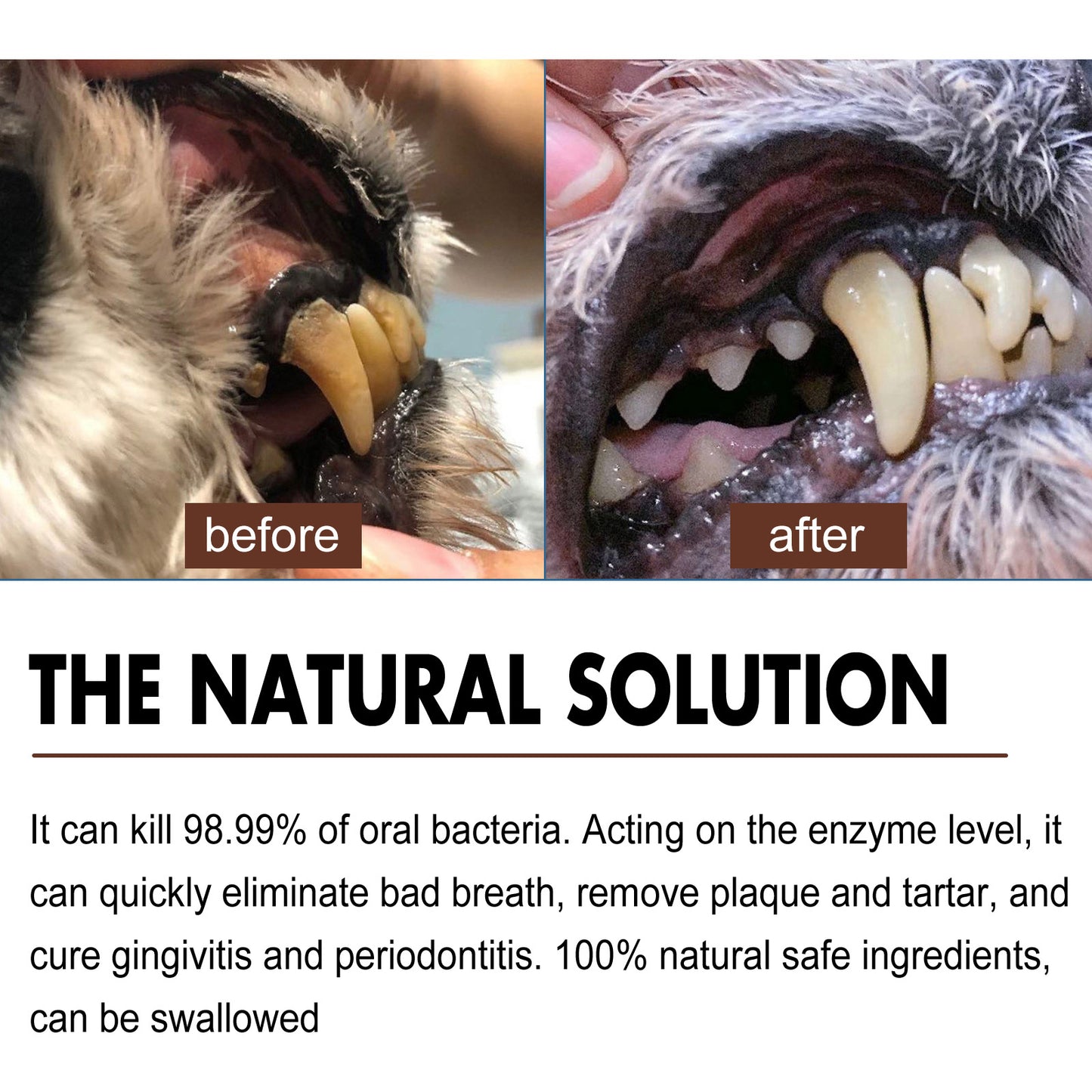 Pet Tooth Cleaning Spray & Fresh Breath & Tartar Control Formula for Cats and Dogs