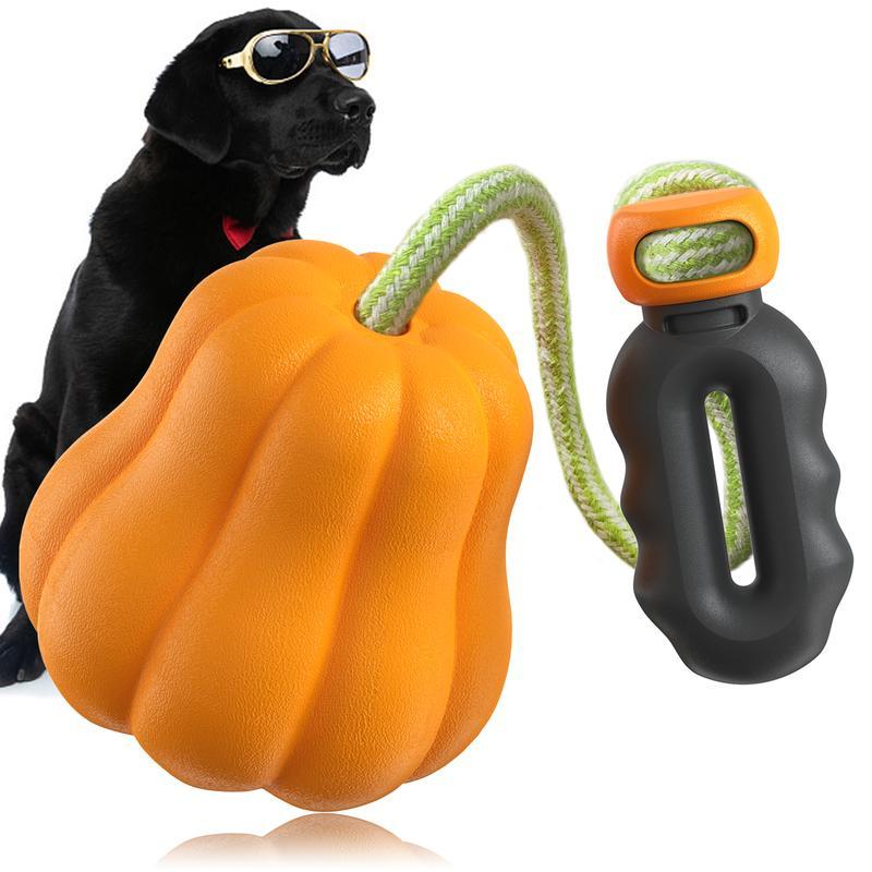 PROKE1 Dog Rope Fetch Toy – Pumpkin-Shaped Tug & Chew Toy for Medium and Large Dogs