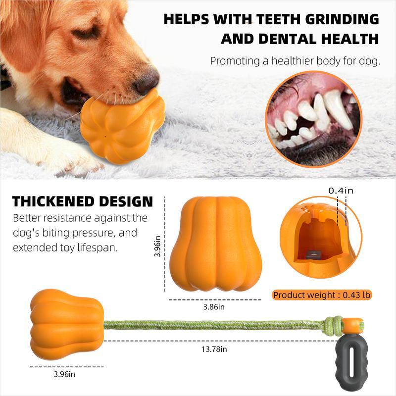 PROKE1 Dog Rope Fetch Toy – Pumpkin-Shaped Tug & Chew Toy for Medium and Large Dogs