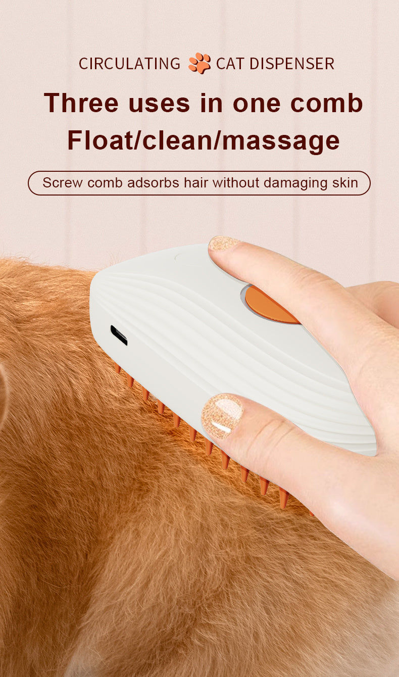 Hand-Held Pet Spray Comb – Soothing Bath Brush for Cats & Dogs