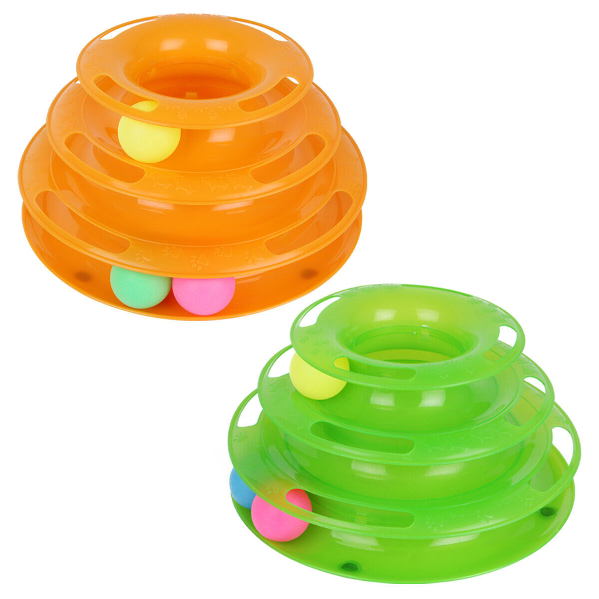 Cat Ball Tower Toy – Multi-Level Interactive Disk for Chasing & Swatting Play