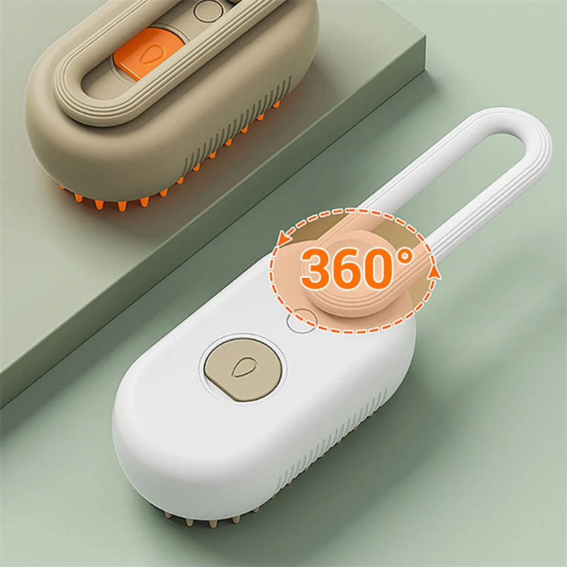Electric Steam Pet Brush for Dogs & Cats & 3-in-1 Dematting, Grooming & Cleaning