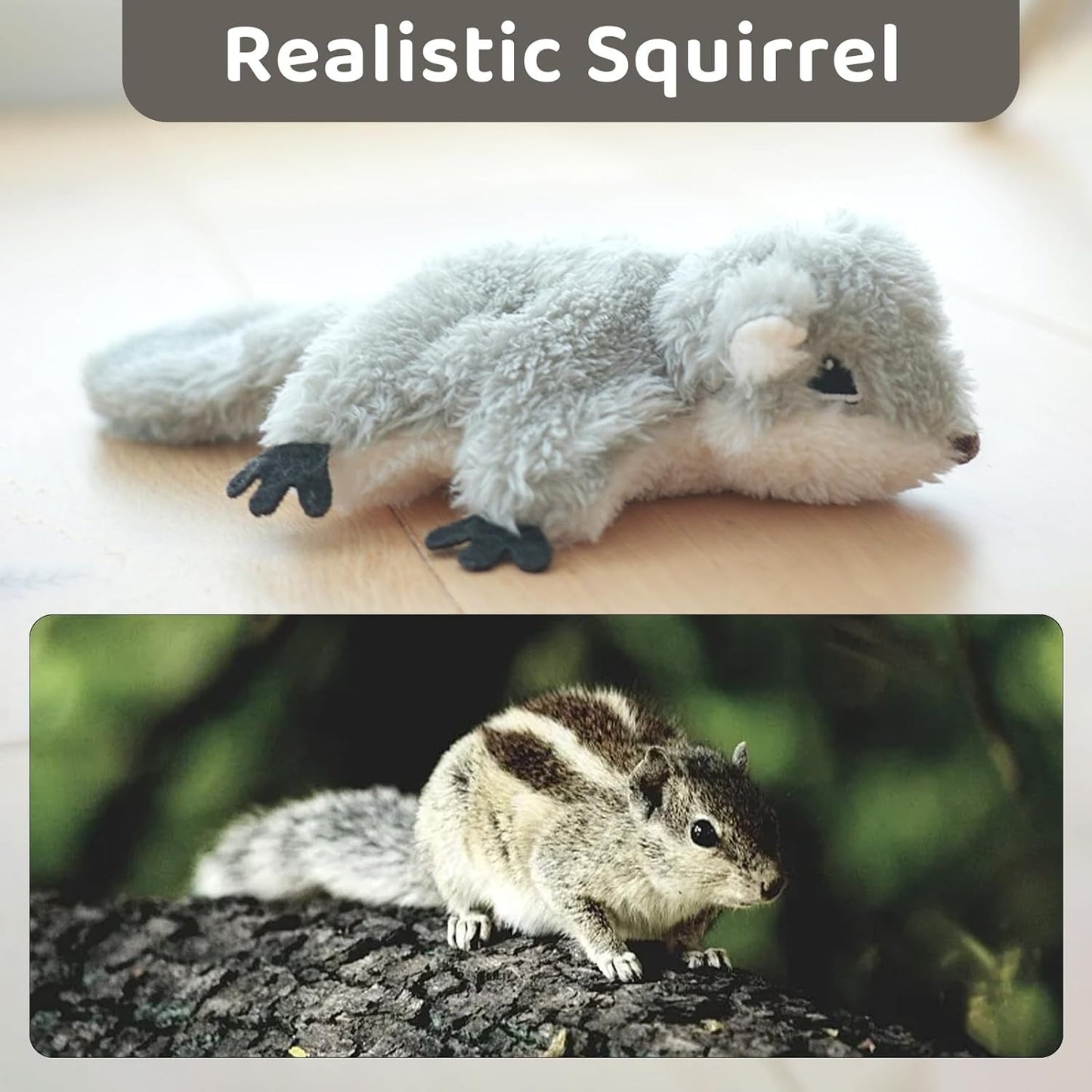 Organic Catnip Cat Toy – Flapping Squirrel Plush for Indoor Cats