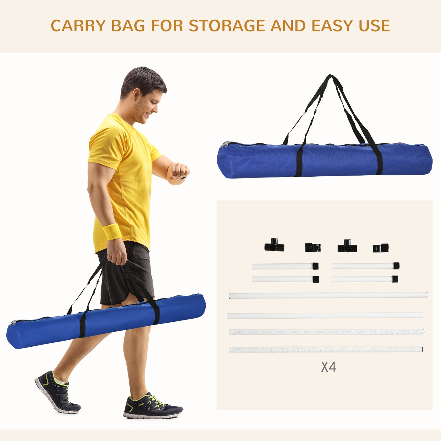 4-piece Dog Agility Training Equipment with Height-Adjustable Hurdles