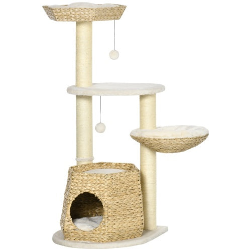 PawHut 47" Cat Tree – Kitty Activity Center with Climbing Tower