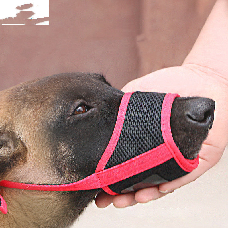 Adjustable Dog Muzzle Mouth Cover – Anti-Bark & Anti-Eating Mesh Design for Medium to Large Dogs