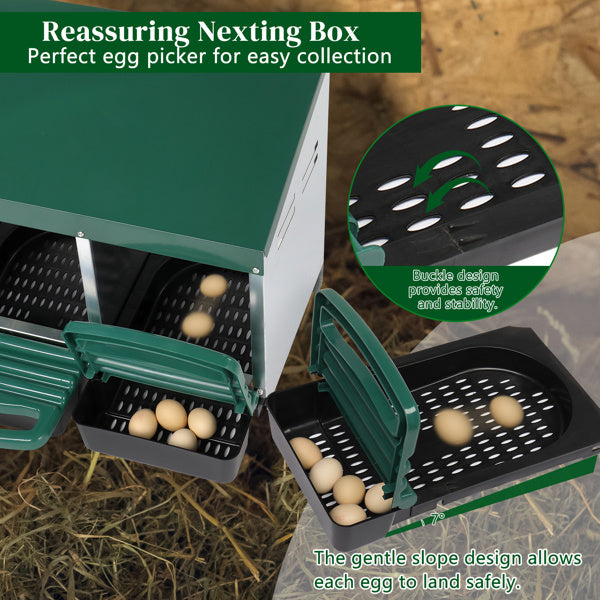 3-Compartment Chicken Feeding Trough – Durable Poultry Feeder with Covered Roof