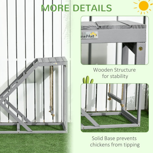 Swing Set with Chicken Perch and Hen Ladder – Poultry Playground Toy