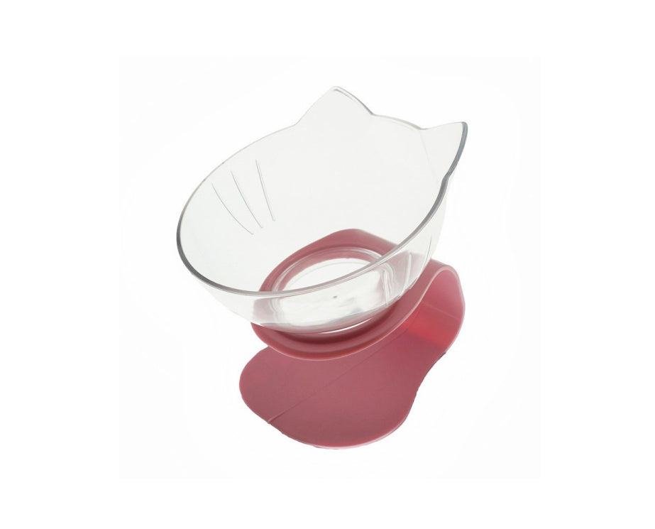 Elevated Cat Double Bowl Feeder – Anti-Vomit Tilted Bowls with Stand for Cervical Spine Support