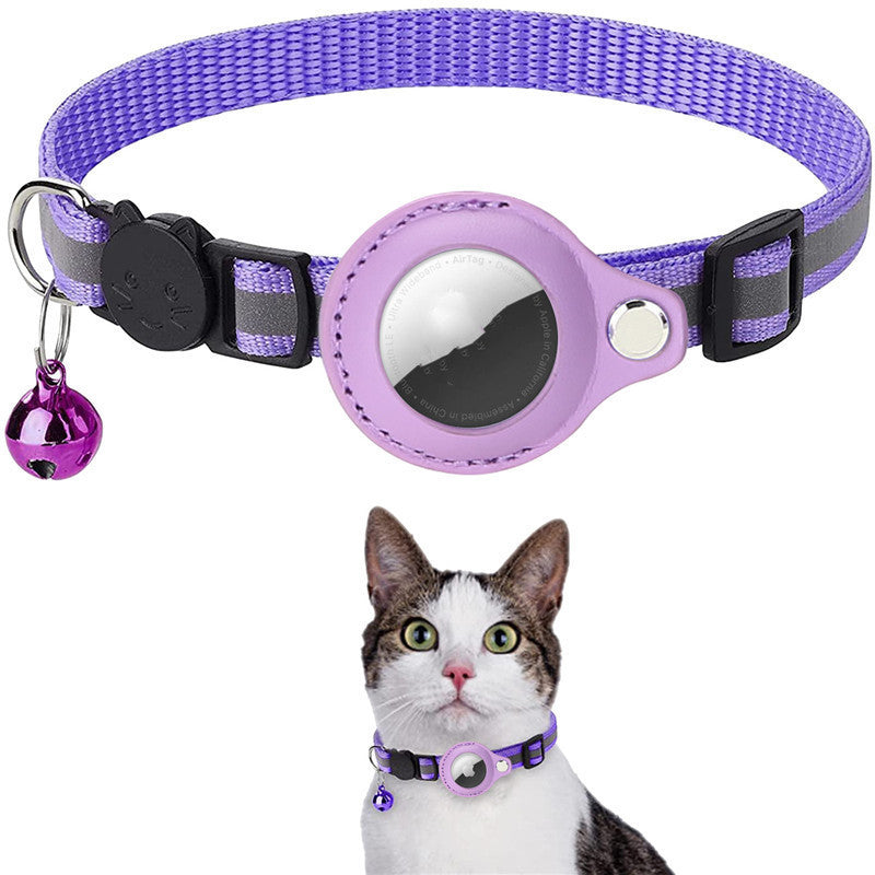 Reflective Nylon Martingale Dog Collar with AirTag Holder – Adjustable & Waterproof