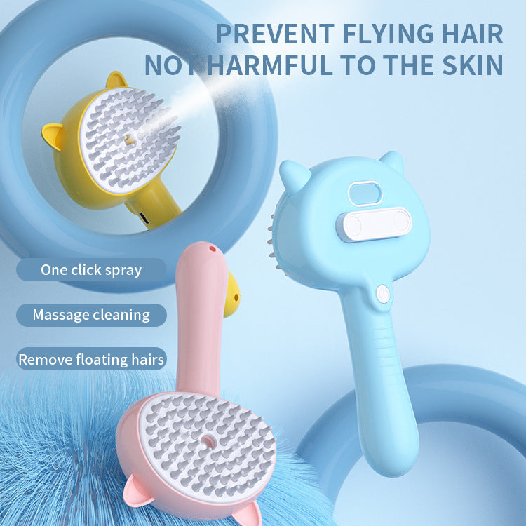 Multifunctional Pet Hair Brush with Mist – Anti-Static Grooming for Cats & Dogs