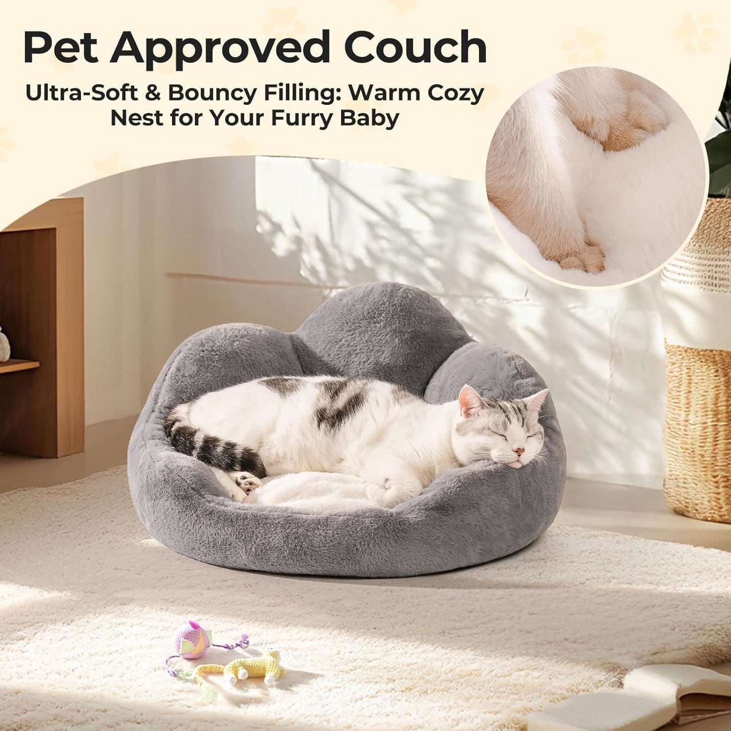 Eco-Friendly Washable Hemp Pet Bed for Small Dogs & Cats – Soft, Calming & Sustainable