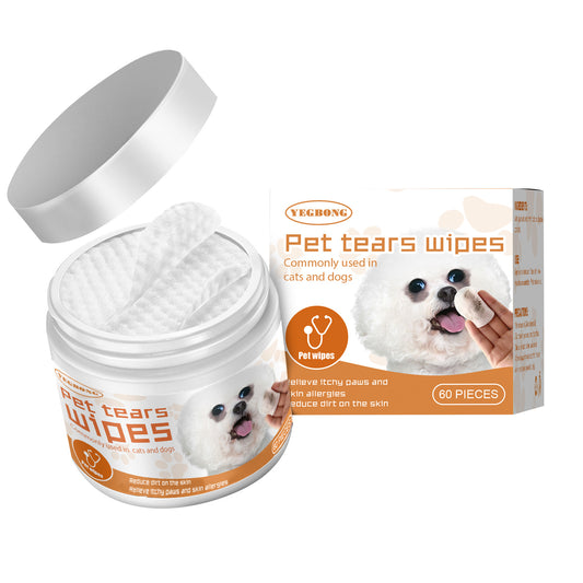 Yegbong Pet Wet Wipes – Tear Stain Remover Wipes for Dogs & Cats