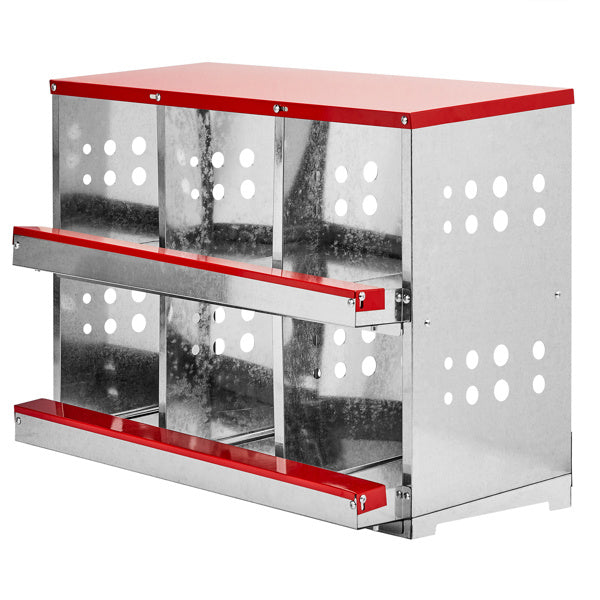 6-Compartment Outdoor Chicken Feeder with Sloped Roof – Large Capacity Poultry Feeding Station