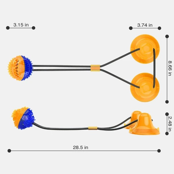 Suction Cup Dog Tug Toy – Interactive Rubber Chew Toy