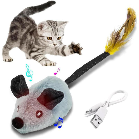 Interactive LED Cat Mouse Toy – USB Rechargeable Motion & Light Toy for Indoor Cats