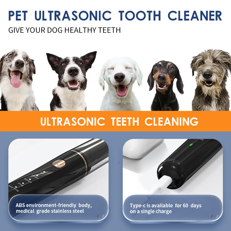 Ultrasonic Pet Teeth Cleaning Device & Deep Clean Plaque Remover for Dogs & Cats