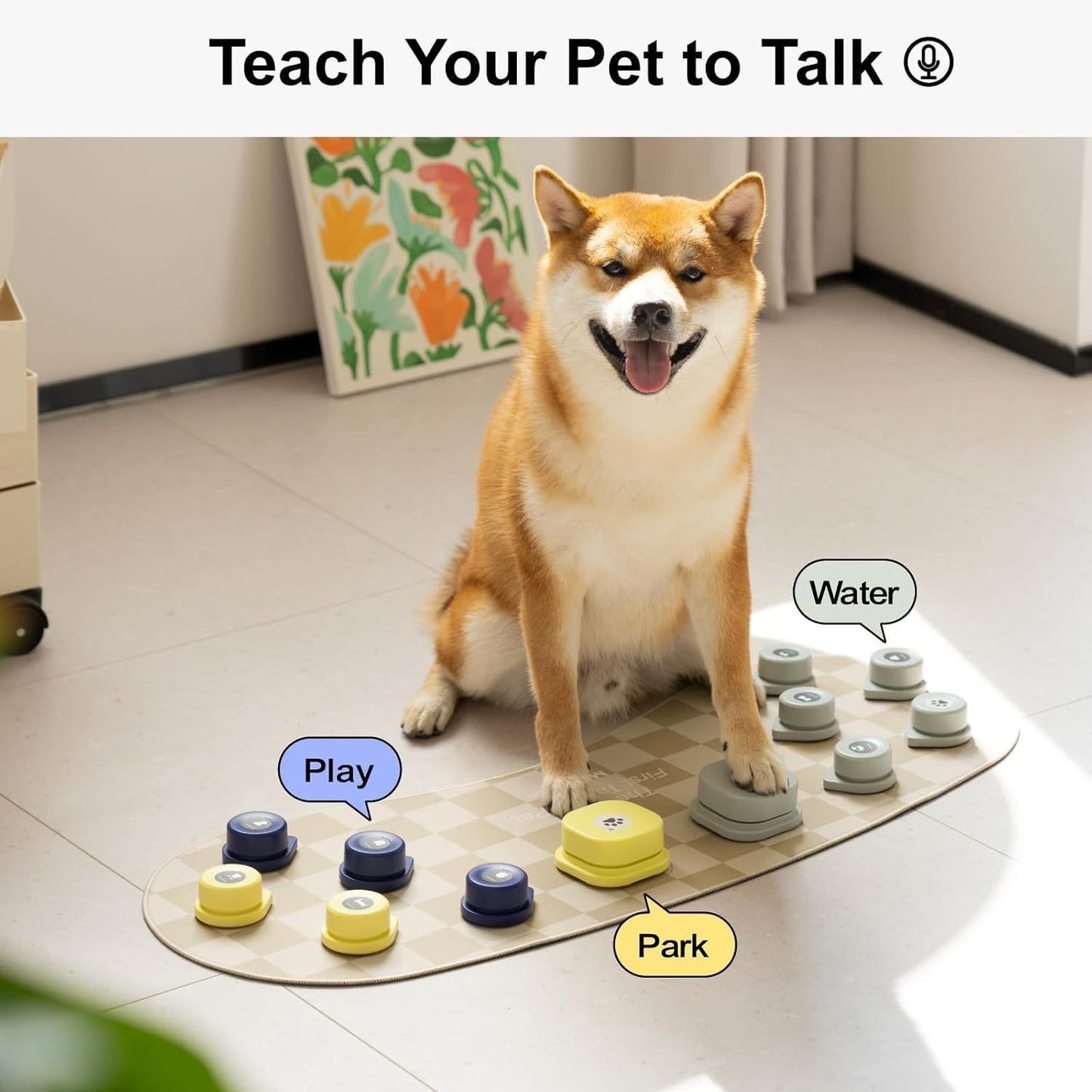 MEWOOFUN Dog Talking Buttons – 12-Pack Rechargeable Voice Button Set