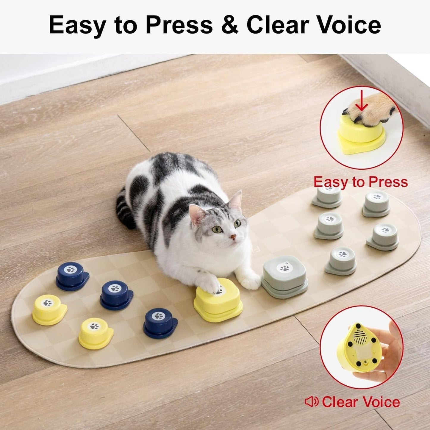 MEWOOFUN Dog Talking Buttons – 12-Pack Rechargeable Voice Button Set