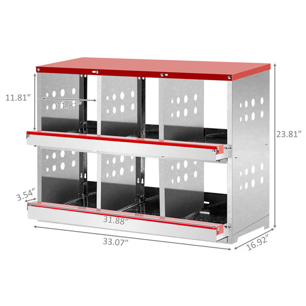 6-Compartment Outdoor Chicken Feeder with Sloped Roof – Large Capacity Poultry Feeding Station