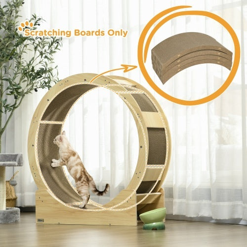 PawHut Cat Scratching Board Set – 4 Pack Round Cardboard Scratchers for Indoor Cats