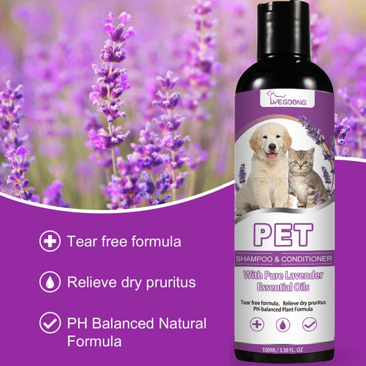 Natural Lavender Pet Shampoo – Tear-Free, Soothing Wash for Dogs & Cats